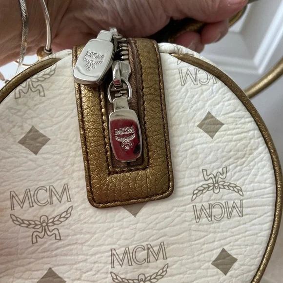 MCM White and Gold Handbag Euc - Picture 6 of 16